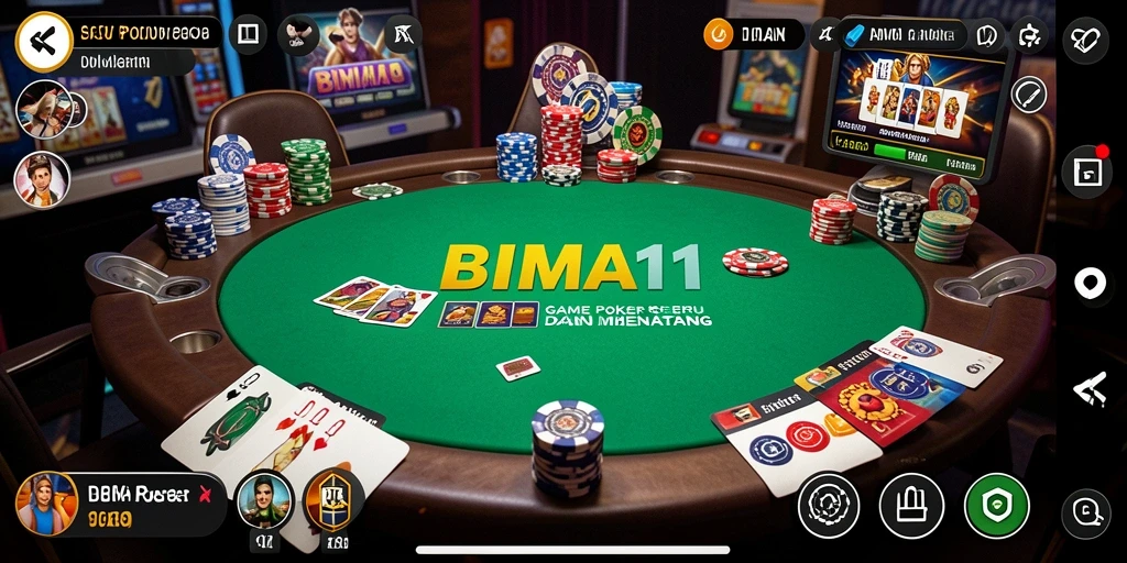 Tampilan seru gameplay Poker di BIMA11 yang mengasyikkan.
