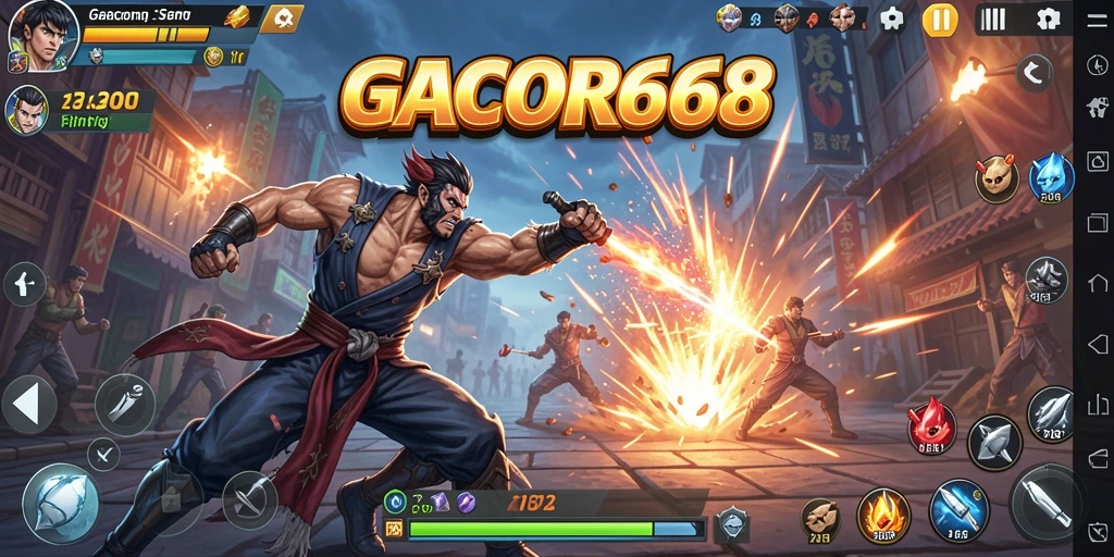 Screenshot gameplay GACOR668 yang menunjukkan aksi pertarungan intens.