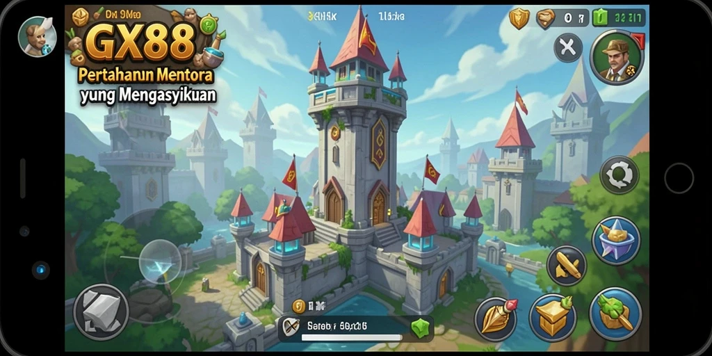 Gameplay GX88 yang seru dalam mode Tower Defense.