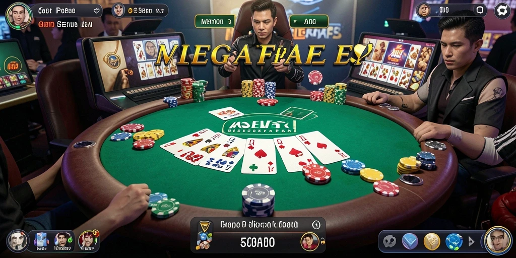 Gameplay poker di MEGAFAFA yang penuh aksi dan mendebarkan.