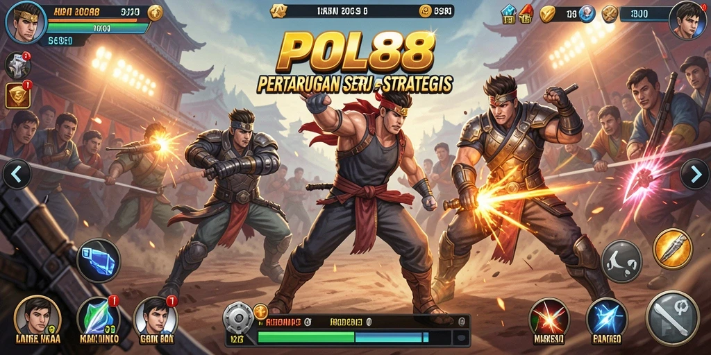 Screenshot POL88 menampilkan pertarungan epik penuh aksi.