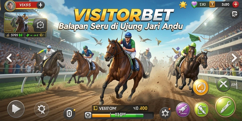 Tampilan gameplay balap memukau dan mendebarkan dari VISITORBET.