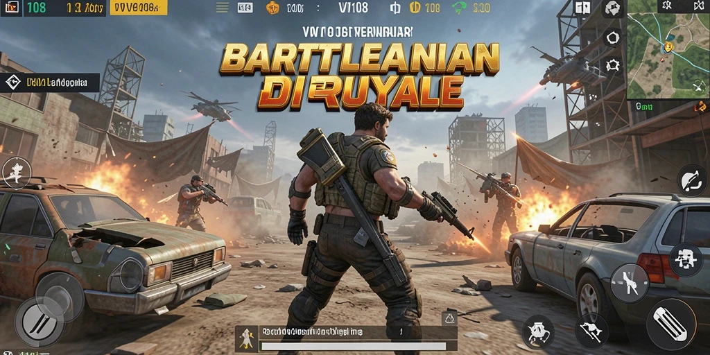 Screenshot VW108 menampilkan gameplay intens Battle Royale dengan strategi dan aksi.